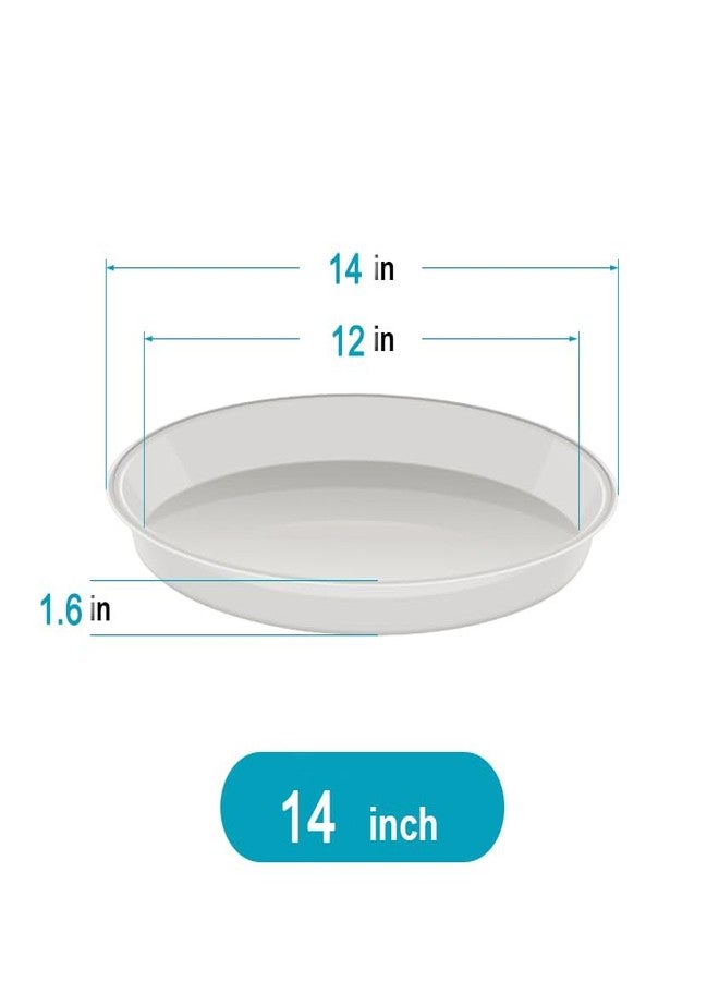 VUWEZ 6 Pack of Plant Saucer 14 Inch (12 Inch Base), 14 Inch Plant Saucer, Plastic Plant Trays for Pots, Plant Saucers for Indoors Round, Planter Tray for Planter 11"/12"/13" (14", Black) - Image 2